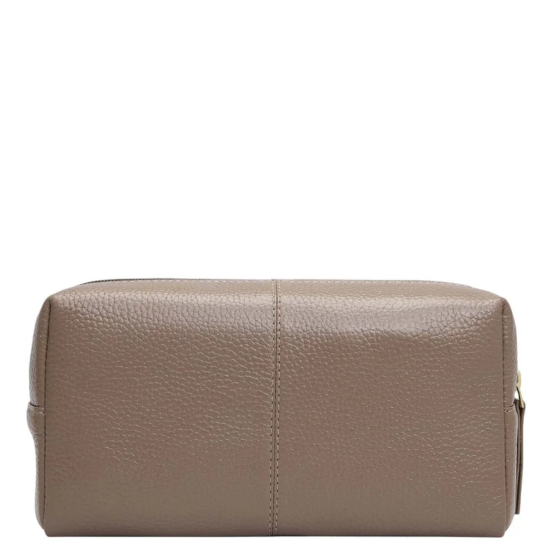 Da Milano  Wax Leather Vanity Pouch - Smoke Grey  | Best Price UAE