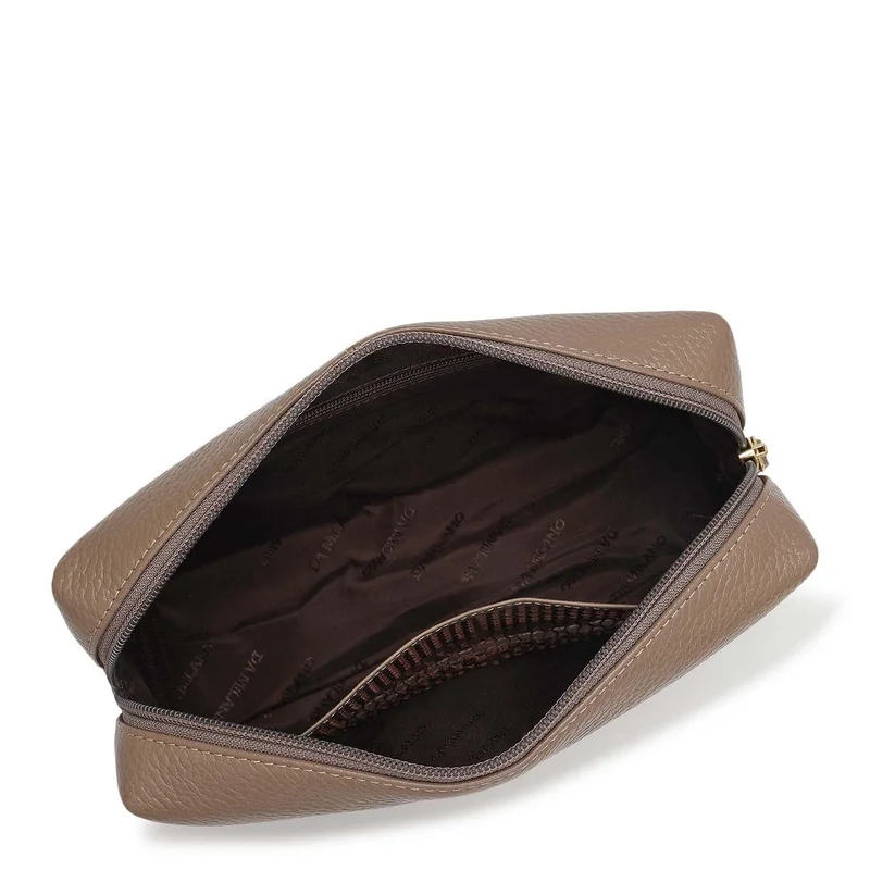 Da Milano  Wax Leather Vanity Pouch - Smoke Grey  | Best Price UAE