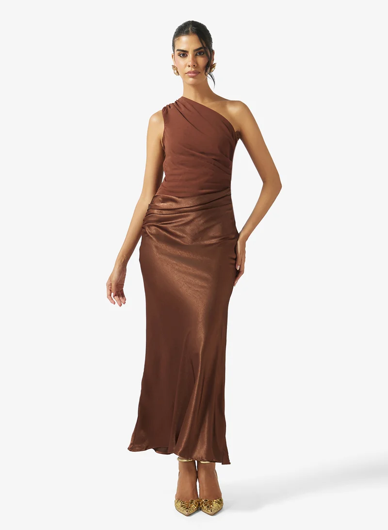 One Shoulder Draped Dress