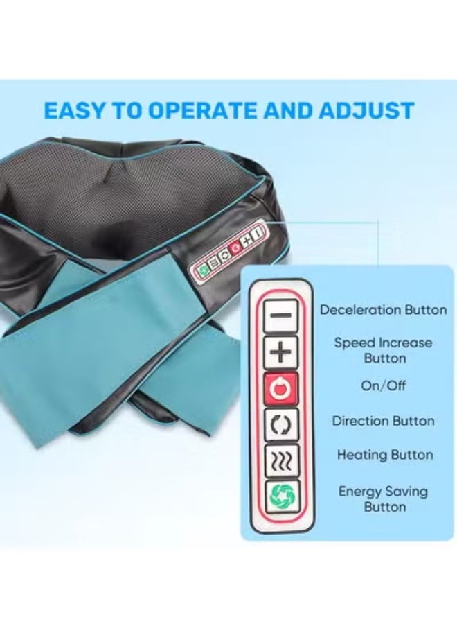 Back Neck Massager with Heat Shiatsu Shoulder Massager+Mini Massage Gun Deep Tissue Portable 6 Speeds Percussion Muscle Massager with 4 Massage Heads 1800mAh Battery and Type-C Charging - Image 2