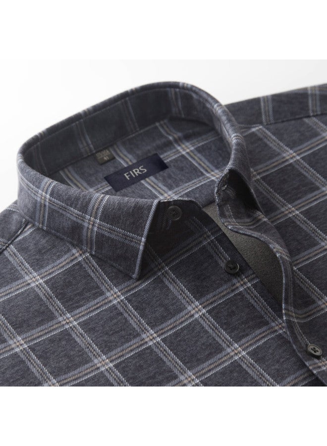 FIRS Shanshan Autumn New Men's Cotton Blend Thickened Brushed Warm Morandi Color Casual Shirt - Image 2