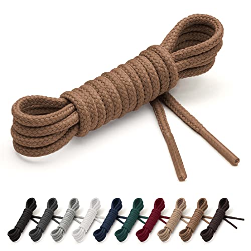 Benchmark Basics 36" Walnut Dress Shoe Laces - Round Waxed Shoestrings for Shoes & Boots - 1/10" (2.5mm) Diameter - 1 Pair - Image 1
