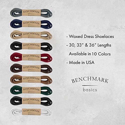 Benchmark Basics 36" Walnut Dress Shoe Laces - Round Waxed Shoestrings for Shoes & Boots - 1/10" (2.5mm) Diameter - 1 Pair - Image 4