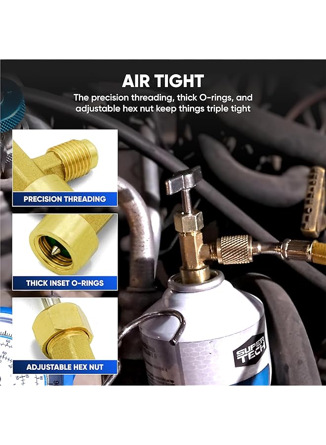 Excefore R134A Can Tap Valves, Self-Sealing And Puncture Style Refrigerant Can Tap With Tank Adapters For Refilling Automotive Air Conditioning Systems - Image 3