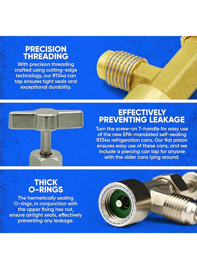 Excefore R134A Can Tap Valves, Self-Sealing And Puncture Style Refrigerant Can Tap With Tank Adapters For Refilling Automotive Air Conditioning Systems - Image 4
