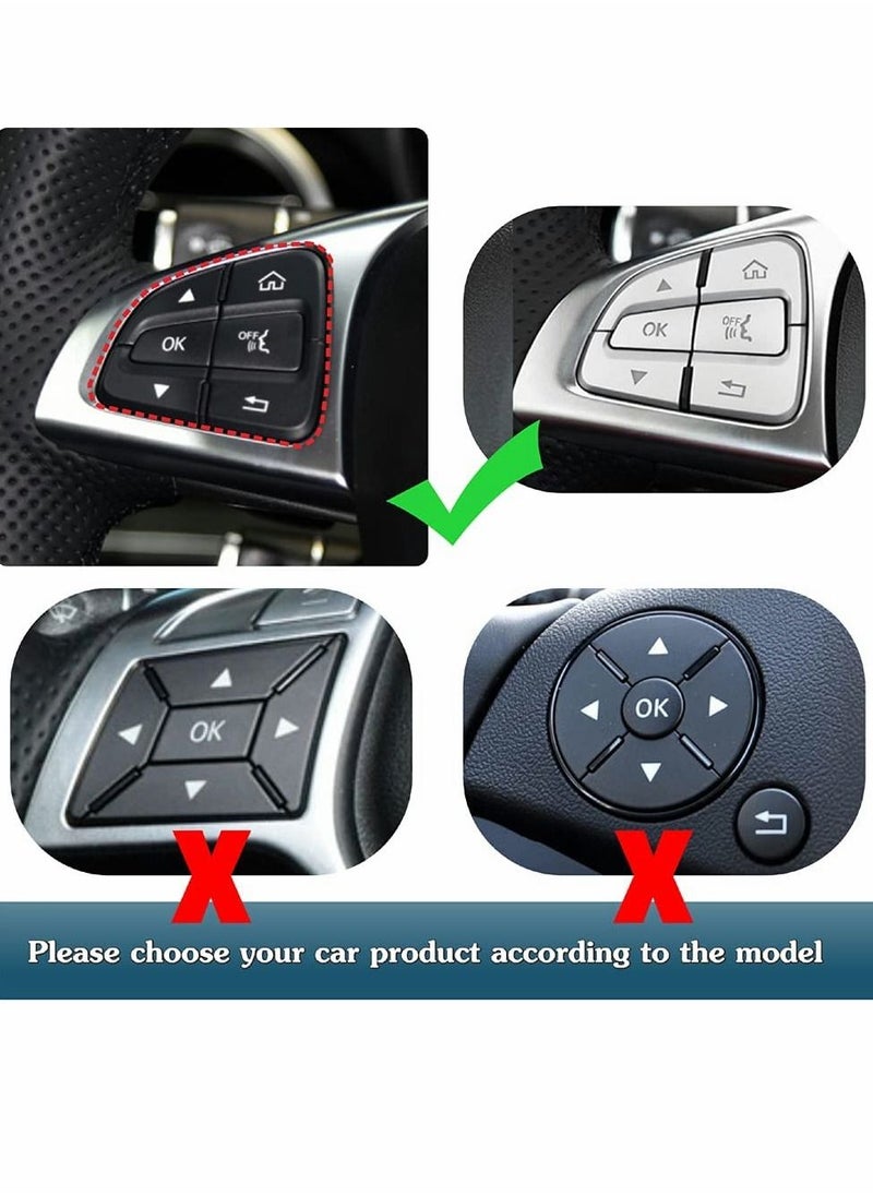 Excefore Car Steering Wheel Button Trim Upholstery Compatible with Mercedes for Benz C V GLC Class W205 X205  - Image 5