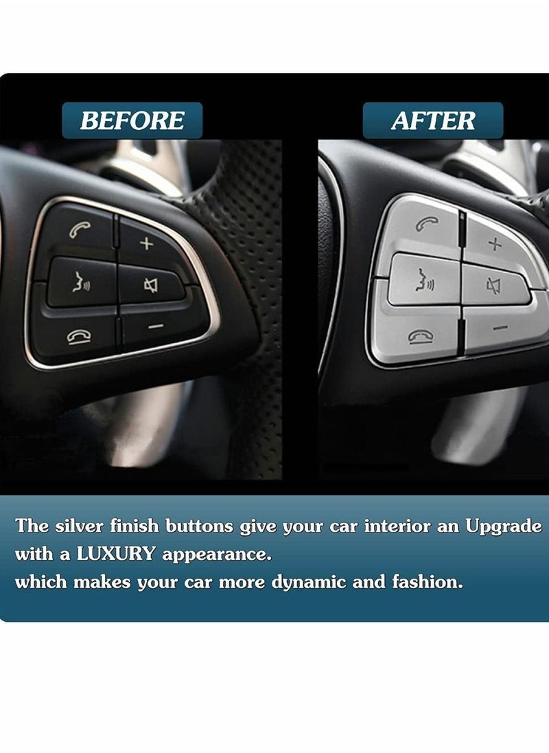 Excefore Car Steering Wheel Button Trim Upholstery Compatible with Mercedes for Benz C V GLC Class W205 X205  - Image 2