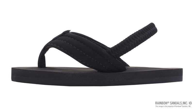 Rainbow Sandals Kid's Grombow's Soft Top Rubber w/Neoprene Strap, Black, Kid's 07-08 w/backstrap B(M) US - Image 2