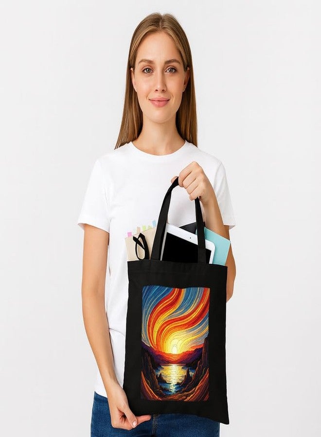 PrintingZone Printed Tote Bag For Women| Botanical Print Canvas Tote Bag - Reusable Grocery Bag - Image 4
