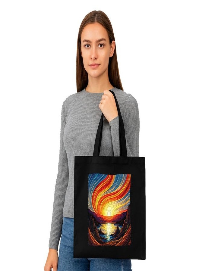 PrintingZone Printed Tote Bag For Women| Botanical Print Canvas Tote Bag - Reusable Grocery Bag - Image 2