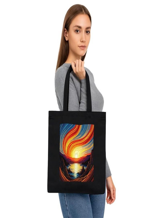 PrintingZone Printed Tote Bag For Women| Botanical Print Canvas Tote Bag - Reusable Grocery Bag - Image 3