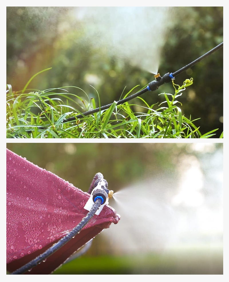 HOMENOTE Misting Cooling System, 26FT (8M) Misting Line + 7 Brass Mist Nozzles + Brass Adapter(3/4") Outdoor Mister for Patio Backyard Garden Greenhouse - Image 4