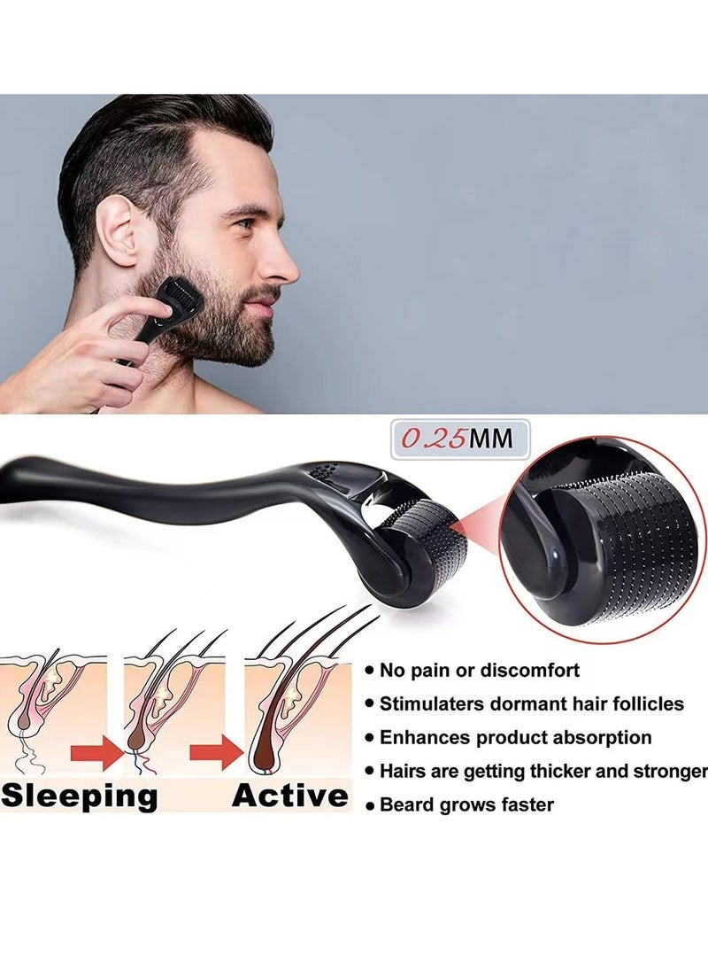 Laseta 9 in 1 Beard Growth Kit - Roller, Serum Oil , Balm and Comb, Stimulate Beard and Hair Growth - Gifts for Men Dad Him Boyfriend Husband Brother  - Image 4