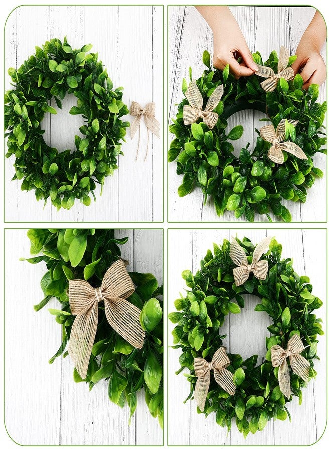 Dingion 50 Pcs Christmas Burlap Bows Mini Handmade Burlap Bows Natural Rustic Bowknot Ornament Farmhouse Decorative Wreath Bowknots for Xmas Tree Wrapping DIY Crafts Holiday Party Supplies - Image 5