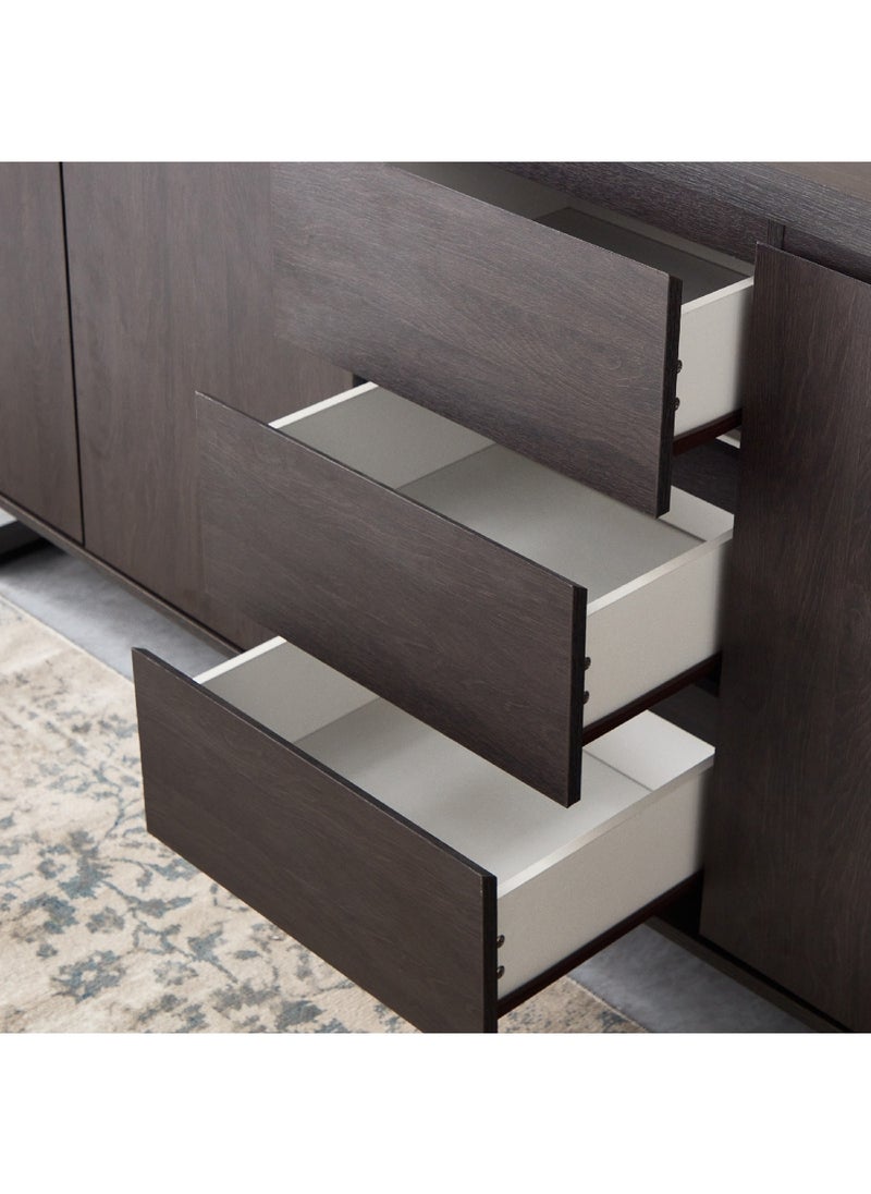 Home Box - Indus 3-Door Sideboard with 3 Drawers 45 x 85 x 190 cm - Image 1