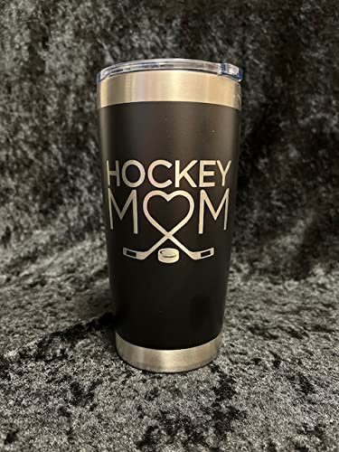 Maverick Advantage Hockey Mom Tumbler  20 oz Black Tumbler wSliding Lock Lid  Mom Gift  Hockey Gift
