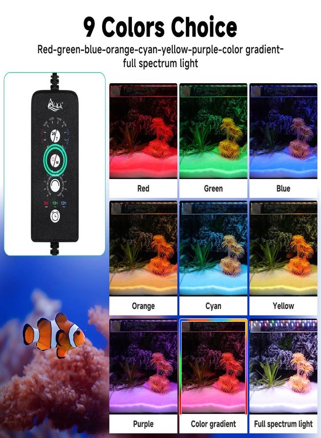 آقا مصباح حوض السمك AQQA LED، يعمل على مدار الساعة طوال أيام الأسبوع، مقاوم للماء بمعيار IP68، مزود بحامل قابل للتمديد، وضع DIY، إضاءة كاملة الطيف لنباتات حوض السمك، مؤقت قابل للتعديل/وظيفة ذاكرة السطوع لأحواض السمك من 40 إلى 48 بوصة - Image 3
