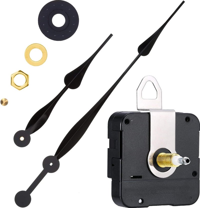 Hicarer High Torque Quartz Clock Movement Clock Replacement Mechanism with 12 Inch Long Spade Hands for DIY Clock Black Shaft Length 115 inches 31 mm Shaft Length - Image 1