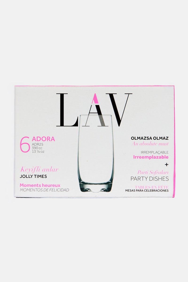 LAV 6 Pieces Hi-Ball Tumbler Glass 390 Ml - Image 3