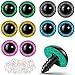 Suilung 100 Pieces Large Safety Eyes for Amigurumi Stuffed Glitter Animal Plastic Craft Crochet Eyes for DIY of Puppet Bear Crafts Toy Doll Making Supplies8mmBrown Purple Green Yellow - Image 3