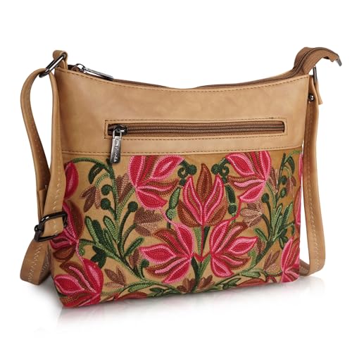 EVEDA Synthetic Leather Gorgeous Embroidered Stylish Design Shoulder Crossbody Side Sling Bag For Women - Image 2