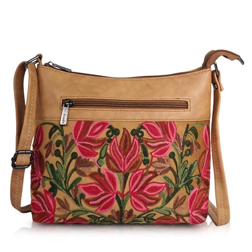 EVEDA Synthetic Leather Gorgeous Embroidered Stylish Design Shoulder Crossbody Side Sling Bag For Women - Image 1