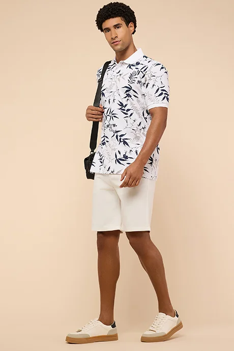 أر أند بي Printed Polo T-Shirt with Short Sleeves