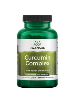 Curcumin Complex Herbal Supplement Supporting Joint Health Mobility & Physical Function Standardized With Bioperine For Maximum Absorption (120 Veggie Capsules)