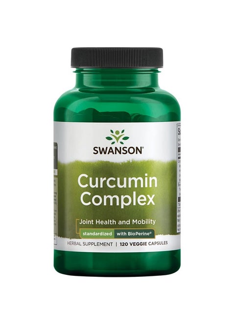 Curcumin Complex Herbal Supplement Supporting Joint Health Mobility & Physical Function Standardized With Bioperine For Maximum Absorption (120 Veggie Capsules)