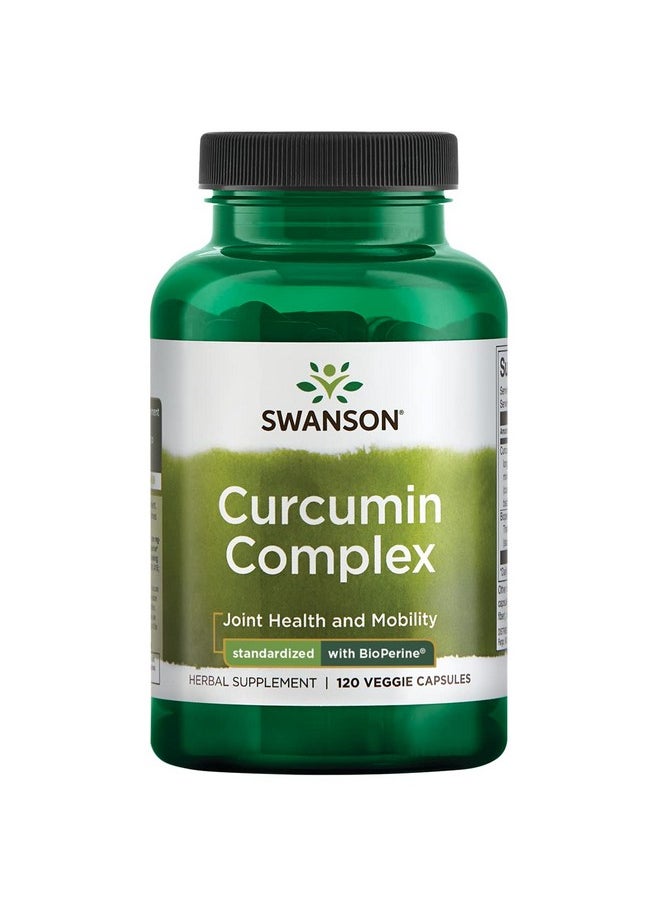 SWANSON - Curcumin Complex Herbal Supplement Supporting Joint Health Mobility & Physical Function Standardized With Bioperine For Maximum Absorption (120 Veggie Capsules) - Image 1