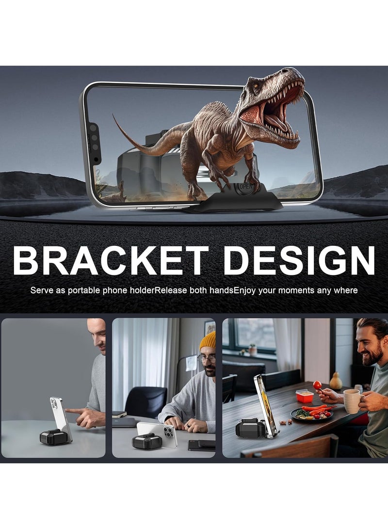 for AirPods 4th Generation Protective Case, One-Touch Opening Function Headphone Case with Phone Holder Function,  Drop Protection, Cleaning Kit Included,  Black - Image 4