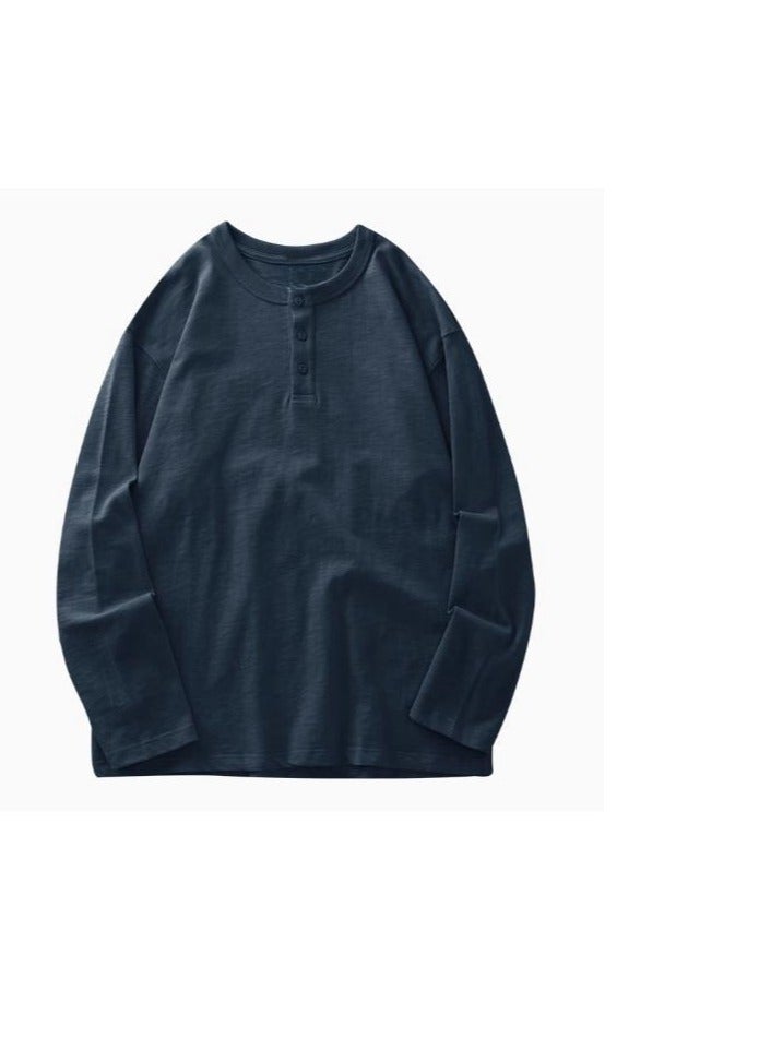 Men's Pure Cotton Long Sleeved 400G Heavyweight T-Shirt Sweatshirt - Image 1