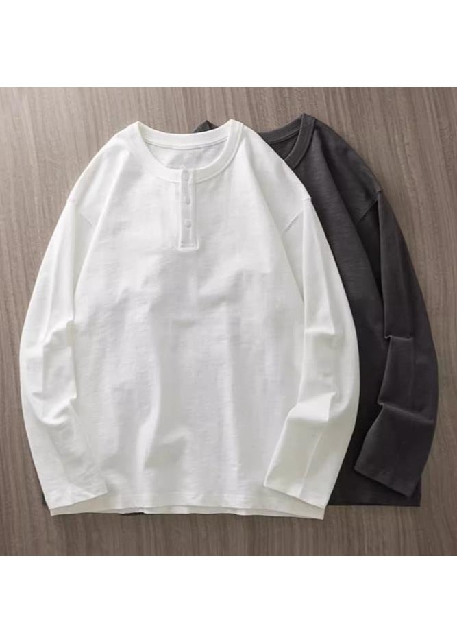 Men's Pure Cotton Long Sleeved 400G Heavyweight T-Shirt Sweatshirt - Image 5
