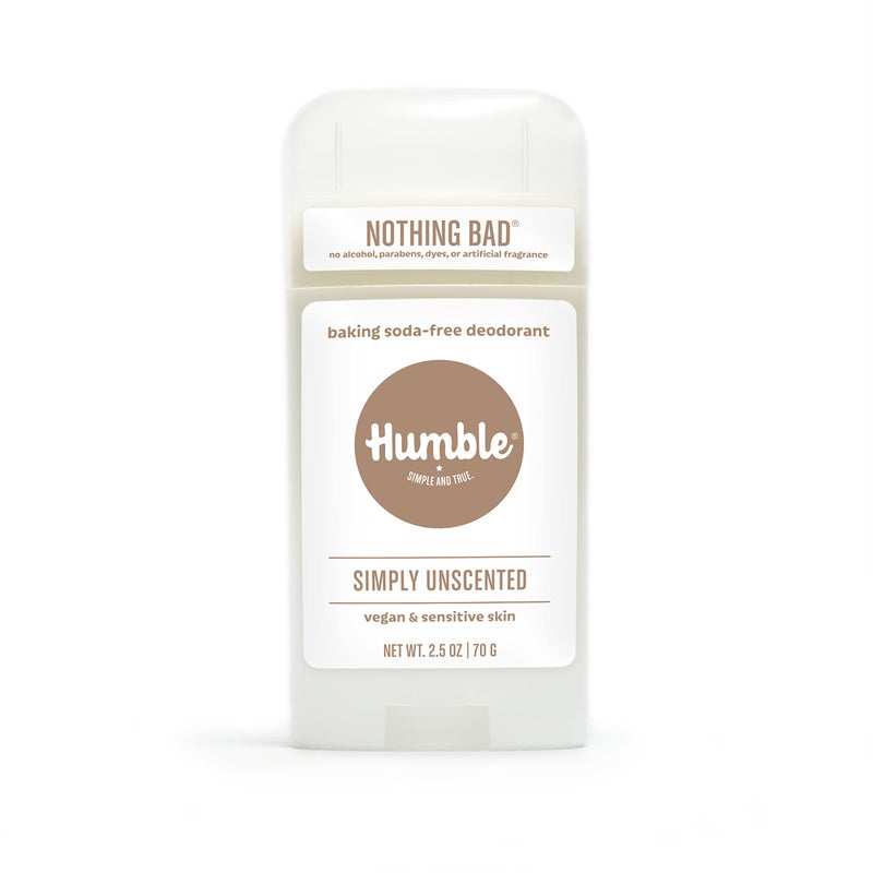 HUMBLE SIMPLE AND TRUE. HUMBLE BRANDS Aluminum-Free Deodorant, Vegan and Cruelty- free, Formulated for Sensitive Skin, Simply Unscented, 2.5 Ounce (Pack of 1) - Image 1