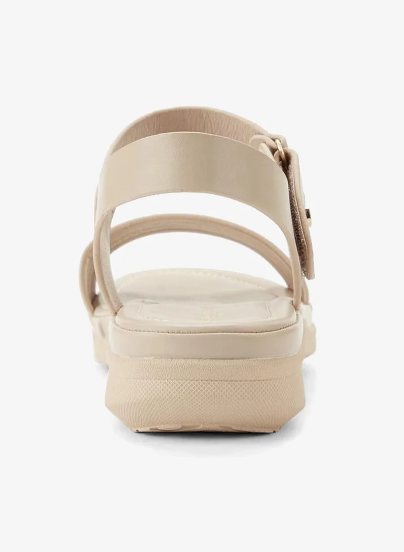 Flora Bella By Shoexpress NUDE Flora Bella Women Textured Hook & Loop Sandals for Women | Best Price UAE