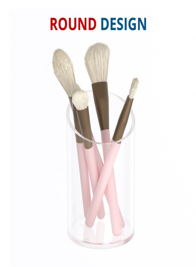 KOTEMON Pen Holder for Desk Organizer, Acrylic Makeup Brush Organizer Sanitizer Holder Pen and Pencil Holder for Office, Home, School, Clear - Image 3