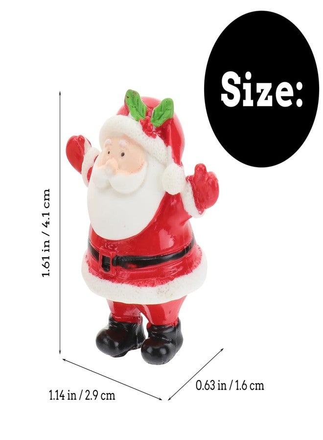 أموسفون مجموعة أموسفن من 8 مجسمات مصغرة لعيد الميلاد، مصنوعة من الراتنج، تتضمن بابا نويل ورجل الثلج وشجرة عيد الميلاد، مثالية لتزيين حديقة الجنيات وبيت الدمى، هدايا للحفلات، مقاس 1.6 بوصة - Image 2