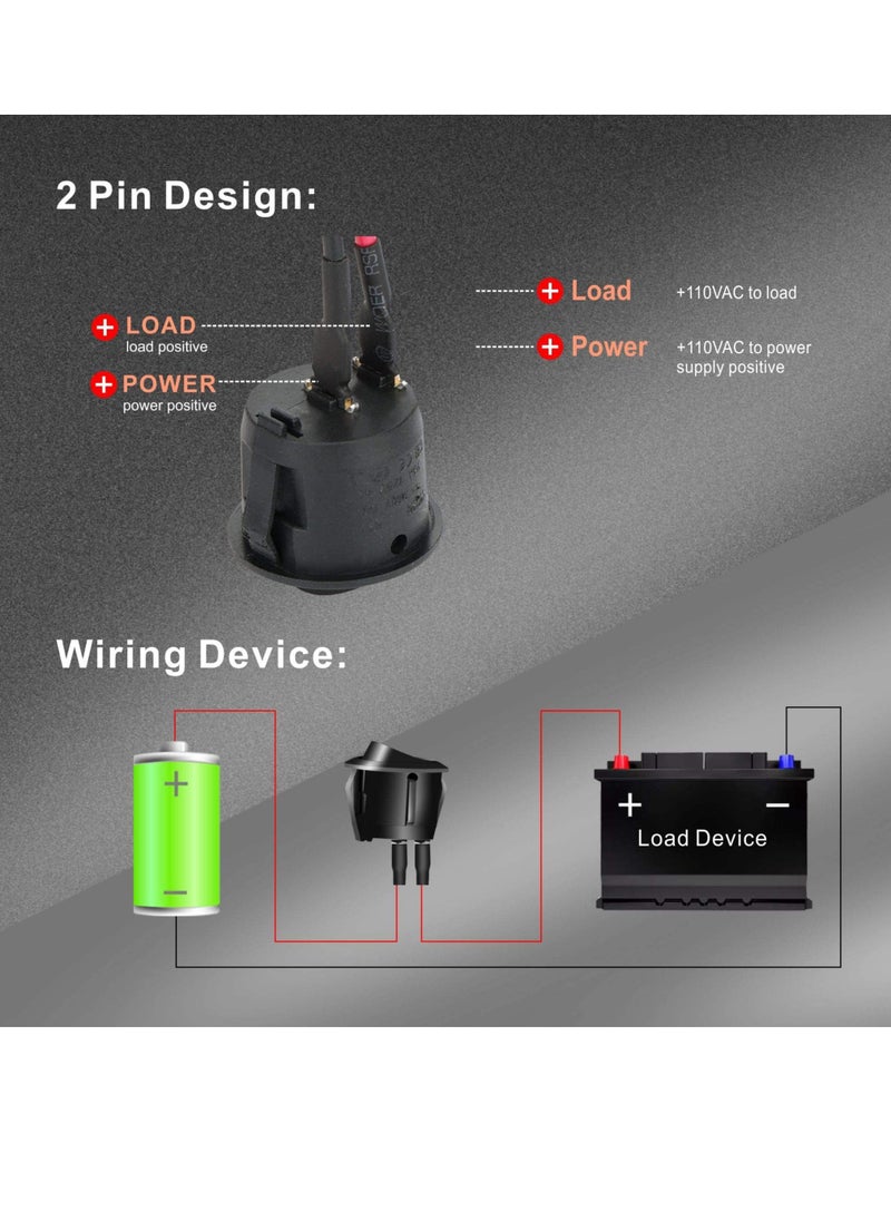 Generic 10 Pcs Round Rocker Switch ON/Off 2Pin KCD1 Mini Round Toggle Switch SPST with 10cm Wires Pre-Wired. (10PCS)  - Image 5