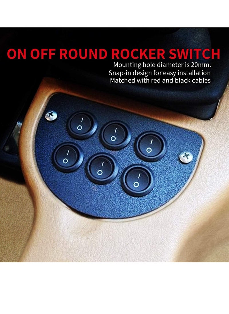 10 Pcs Round Rocker Switch ON/Off 2Pin KCD1 Mini Round Toggle Switch SPST with 10cm Wires Pre-Wired. (10PCS)