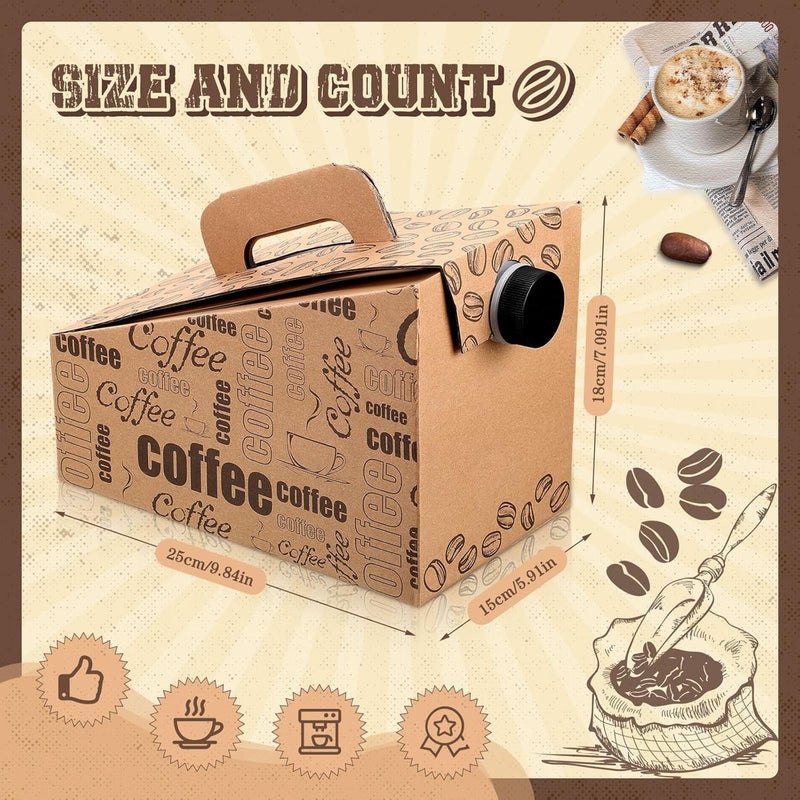 Resholder 10 Pack Disposable Coffee Box Dispensers 96 oz Insulated Portable Coffee Carrier Containers with Handle for Parties Catering Liquid Carrier - Image 2