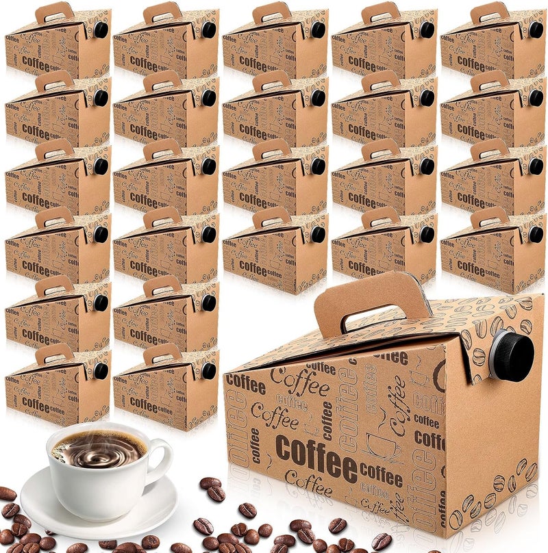 Resholder 10 Pack Disposable Coffee Box Dispensers 96 oz Insulated Portable Coffee Carrier Containers with Handle for Parties Catering Liquid Carrier - Image 1