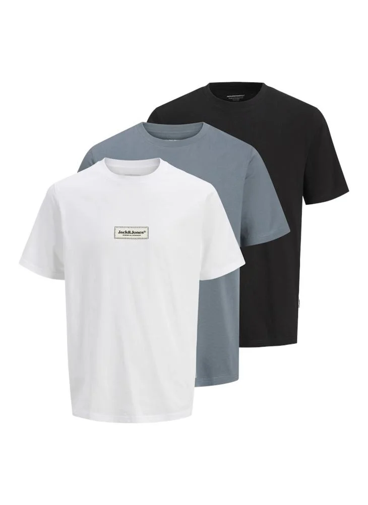 JACK & JONES 3 Pack Jorsplit Fakestitchbranding T-Shirt