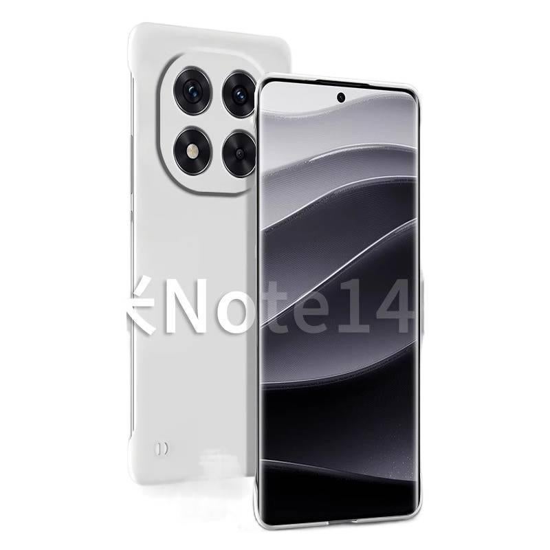 غطاء واقي بGlass لـ Redmi Note 14 مع تصميم بدون إطار وحماية من السقوط مع مقاوم للصدمات مع ملمس غير لامع مع تصميم نصف تغطية باللون أسود للاستخدام الداخلي للرحلات اليومية - Image 2