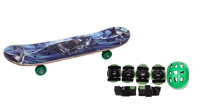Klapp Skateboard with Kids Protective Knee & Elbow Pads/Guards for 10 Years & Above Protective Gear Set for Roller Skates, Cycling, BMX Bike, Skateboard, Scooter Riding for Outdoor Sports (Small) - Image 1