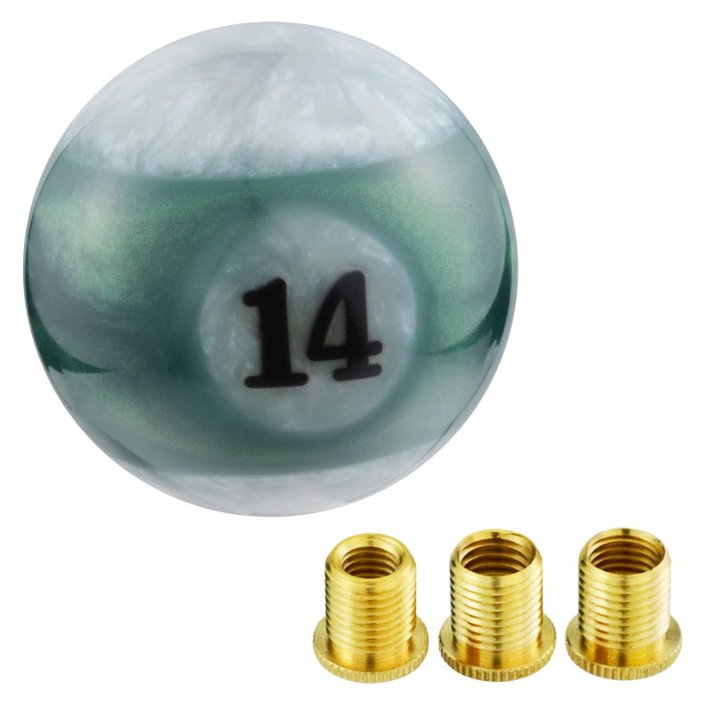 Arenbel No.14 Billiard Car Shifter Lever Knob Round Gear Shift Stick Racing Handles Fit Most Manual Auto Vehicles, Green - Image 5