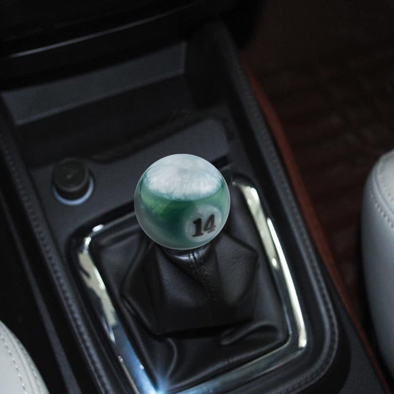 Arenbel No.14 Billiard Car Shifter Lever Knob Round Gear Shift Stick Racing Handles Fit Most Manual Auto Vehicles, Green - Image 3