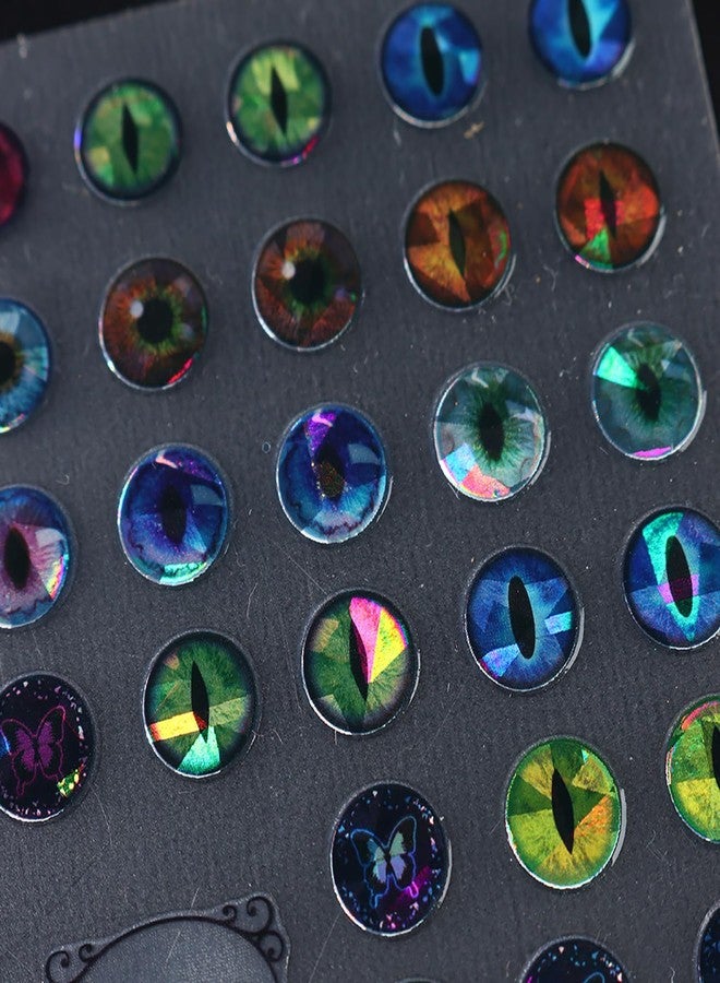 Vezocim Dinosaur Eyes Nail Art Stickers Decals, 3D Lizard Eyes Nail Self-Adhesive Sticker Designs Demon Eyes Glitter Nail Transfer Decal Acrylic Supplies Decorations for Women Girls Manicure Art Tips - Image 4