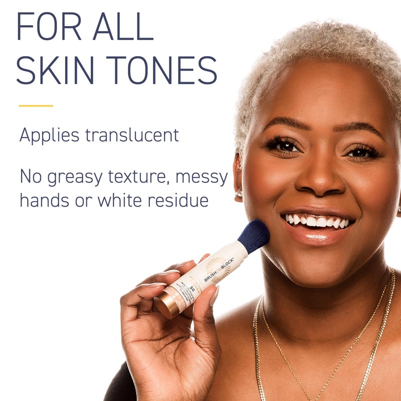 Brush On Block SPF 50 Mineral Powder Sunscreen, Translucent, Broad Spectrum, Water Resistant Face Protection, For All Skin Tones & Types, Reef Friendly, Mfg in USA - Image 4