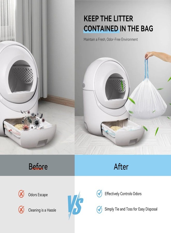 HOMJOY 120 Count Cat Litter Box Liners for Robot 3 & 4 Heavy Duty Waste Drawer Liners, Automatic Self-Cleaning Litter Box Replacement Bags, 22 pound Capacity - Image 4