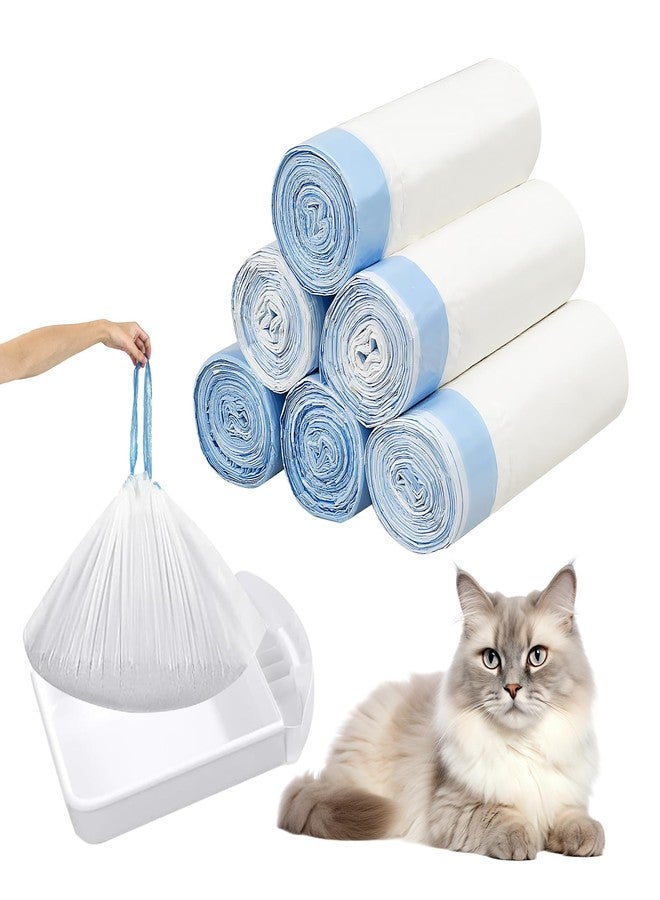 HOMJOY 120 Count Cat Litter Box Liners for Robot 3 & 4 Heavy Duty Waste Drawer Liners, Automatic Self-Cleaning Litter Box Replacement Bags, 22 pound Capacity - Image 1